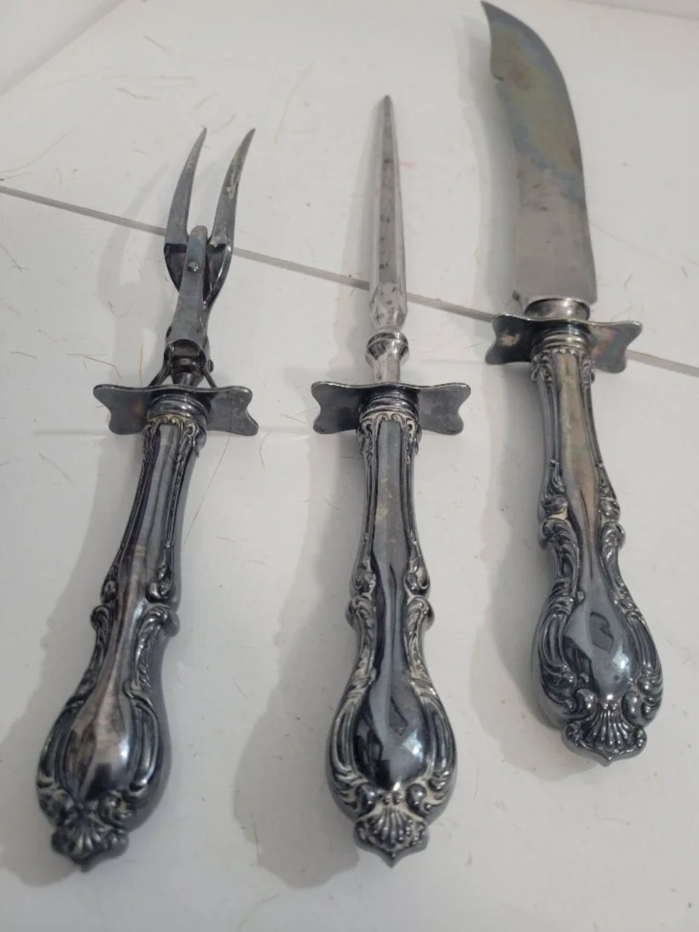 Vintage SWilverplate Carving Set by Wallace